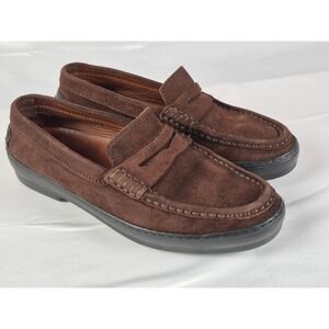 Tod's Women's Size 7.5 Brown Suede Penny Loafers Vibram Italy Driving Moc Luxury